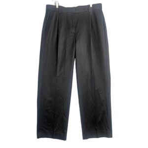 NEW J.Crew Essential Straight Wool Blnd Dress Pants Black Sz 14 Pleated Trousers